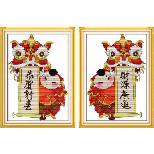 Treasures fill the home cross stitch kit Chinese pattern count print canvas DMC embroidery DIY handmade needlework supplies bag