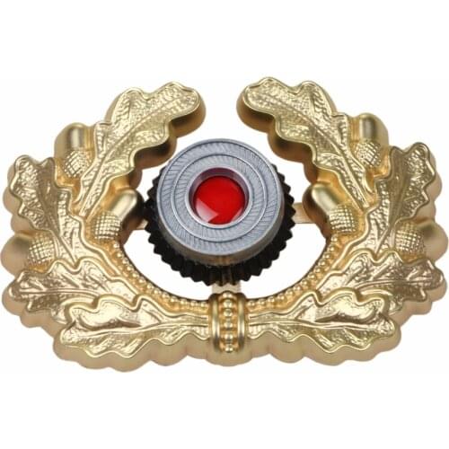 WW2 GERMAN VISOR CAP BADGE GOLD ARMY PANZER OFFICERS WREATH COCKADE