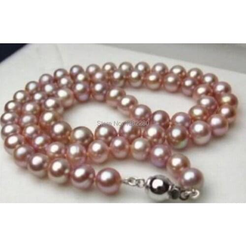 New 8MM purple Imitation pearl necklace 18 inches Necklace for women christmas gift