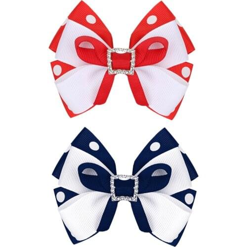 Christmas 2020 New Year Hair Accessories For Girls Rhinestone Ribbed satin Hairpins Baby Girl Hair Bows Hair Clip Headwear