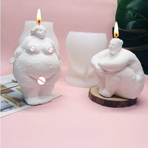 Nordic Abstract Fat Woman Thinker Epoxy Candle Silicone Mold DIY Handmade Aromatherapy Candle Ornaments Handicrafts Soap Mould