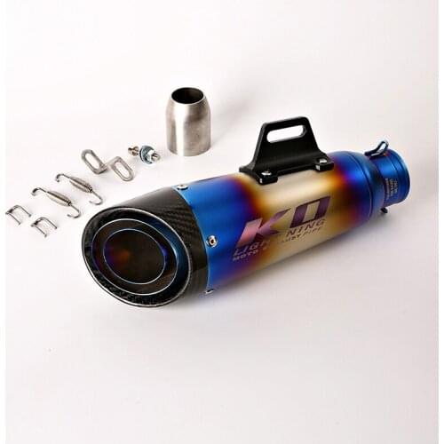 Blue 51mm Motorcycle Exhaust Pipe Universal Rear Escape No DB Killer Carbon Fiber Exhaust Tips for MT-09 MT-07 YZF-R3 CBR1000RR