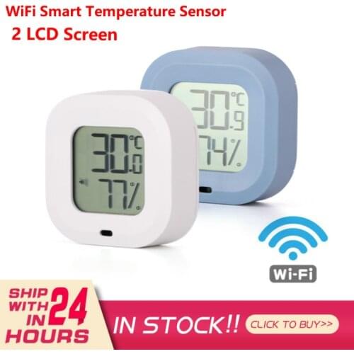 WiFi Smart Temperature Humidity Sensor Compatible With Alexa Google Assistant Super Long Range Wireless Digital Hygrometer