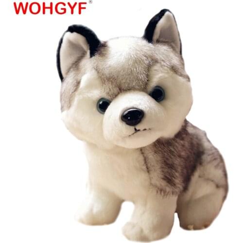 Super Cute 16cm/18cm Husky Puppy Dogs Stuffed Doll Plush Toys Simulation Husky Dogs Kids Toys Appease Doll
