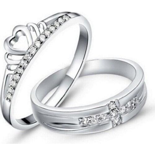 UFOORO S925 Sterling Silver Rrown Ring Fashion Zircon ring Set Jewelry For Woman Wedding Engagement