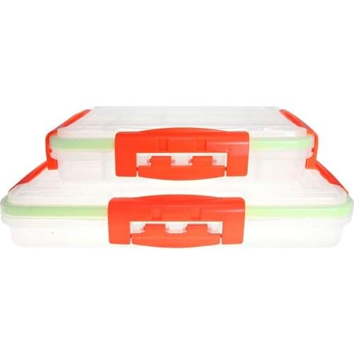 Waterproof Fishing Tackle Lure Box Organizer, Fishing Bait Hooks Tackle Accessory Storage Trays Case with Adjustable Dividers