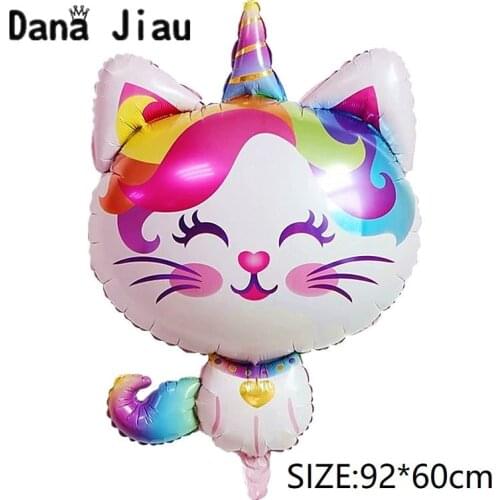 High quality Pink unicorn rainbow cat foil Balloon fish mermaid birthday party decoration Baby shower party lovely animal Ballon