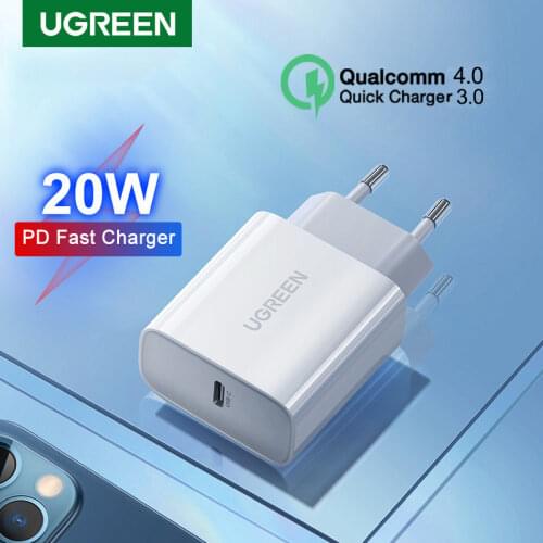 Ugreen PD 20W USB C Charger for iPhone 12 11 Pro Max X 8 USB Type C Fast Charger Quick Charge 4.0 3.0 for iPad Huawei PD Charger