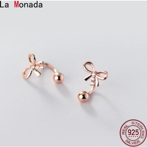 La Monada Women Earrings Butterfly Piercing Ear 925 Small Silver Earrings Fashion Girl Small Stud Earrings For Women Silver 925
