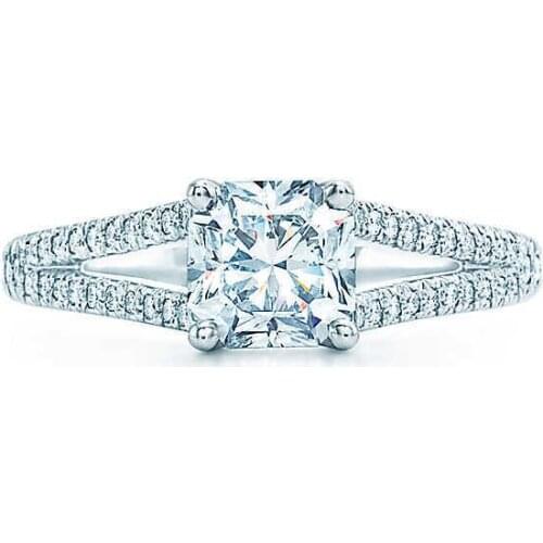 1Ct Solid Gold 18K Cushion Personality Simulate Diamond Women Engagement Ring Excellent Quality Sterling Gold Jewelry With Box