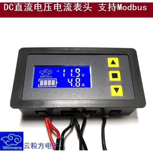 LCD DC Meter Digital Display Dual Voltage and Current Temperature RS485 Communication Support Modbus Protocol