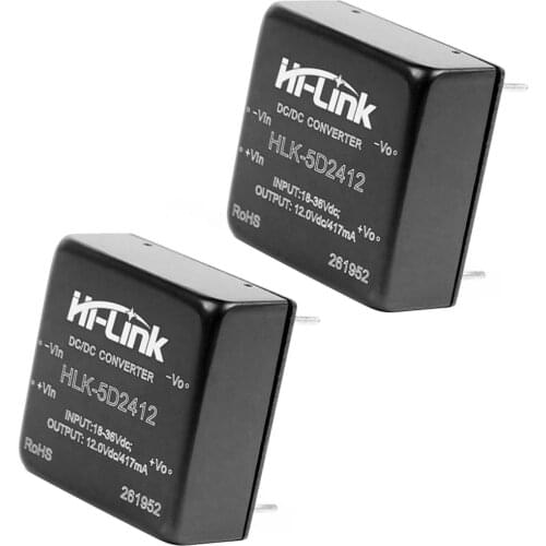 2x DC to DC 5W DC Isolated Power Supply Module HLK-5D2412 24V to 12V 417mA HLK-5D2405 24V to 5V 1A DCDC Wide Voltage Converter