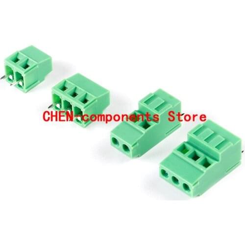 5pcs KF128L/H-5.08-2P/3P in-line 5.08mm pitch screw type PCB terminal block low position can be spliced