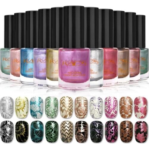 9.5ml Nail Polish & stamp polish Metal 10 colors Optional Stamping Nail Polish For Nail Polish art