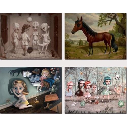 Mark Ryden Mab Graves 1 Panel Abstract Wall Art Oil Painting Poster Canvas Painting Print for Living Room Home Decor 23
