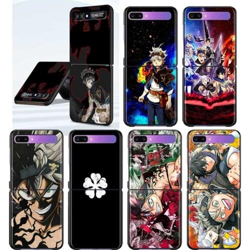 Black Clover Asta Hard PC Case For Samsung Galaxy Z Flip 5G Foldable Cover for Samsung Z Flip Phone Shell Coque