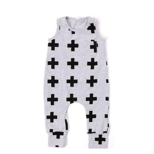 0-24M Baby Boys Cross Romper Infant Kids sleeveless Playsuits Boutique Clothing