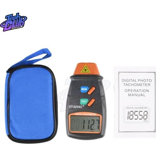DT2234C+ High LCD Digital Handheld Non - Contact Laser Tachometer Speed Measuring Instrument Speedometer 2.5~99999RPM