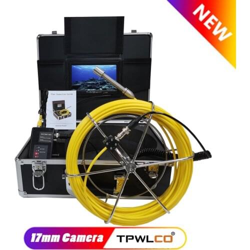 Small Diameter 17mm Inspection Camera for Sewer Drain Pipe Endoscope With 20/30/40/50m Cable and 7inch Color Screen