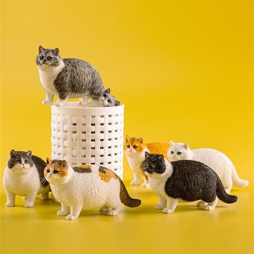 JXK 1/6th Shorthair Cute Fat Cat Figure Pet Animal Model Collector Handmade Decor Oenaments Toy for Children Adults Kids Gift