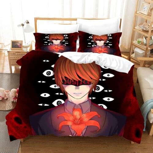 Anime Death Note Bedding Set Cartoon Fashion 3d Duvet Cover Sets Comforter Bed Linen Twin Queen King Single Size Dropshipping