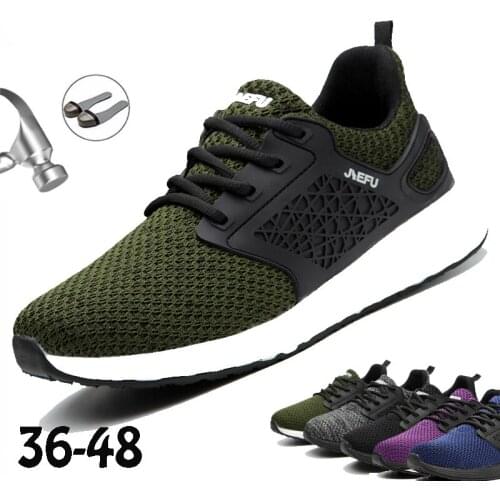 Lightweight Breathable Men Safety Shoes Steel Toe Work Shoes For Men Anti-smashing Construction Sneakers Safety Shoes Women