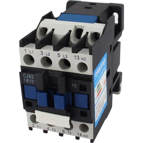 AC Motor Magnetic Contactor 3 phase 3P 3 Pole 1NO 18A 24VAC 36V 220V 380V Coil Volt CJX2 Contacts Relay 35mm Din Rail