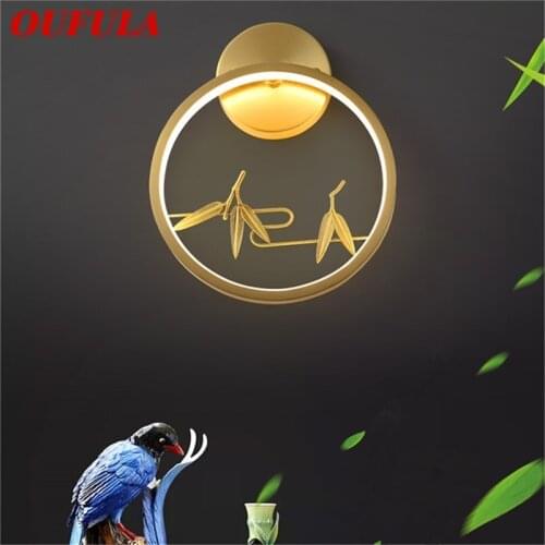 OUFULA Copper LED Indoor Wall Lamps Modern Luxury Design Sconce Light For Home Living Room Corridor