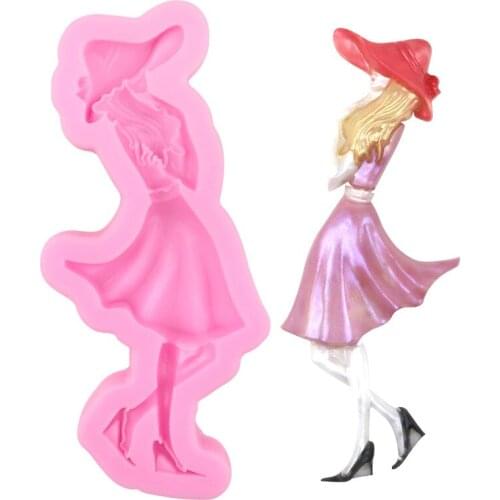 Fashion goddess liquid fondant cake decoration silicone mold DIY chocolate mold handmade baking