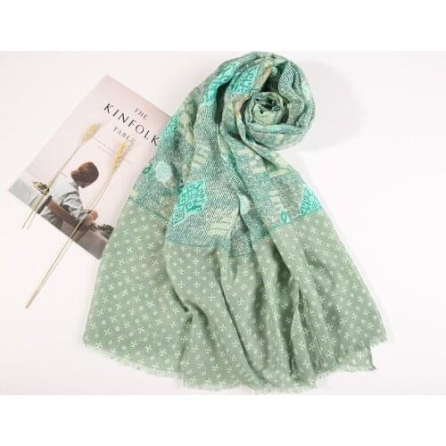 2021 Fashion Geometry Pattern Fringe Scarf Shawls Long Soft Head Scarves Hijab Wrap 5 Color