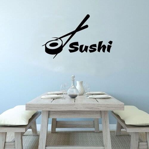 Sushi Wall Sticker Restaurant Japanese Food Wall Decal Sushi Bar Glass Decoration Wall Vinyl Art Murals Wallpaper Poster