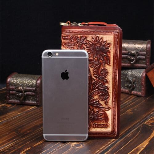 Original JFLOWERS Wallet JFA006 High Quality Handmade Hand-drawn Purse Durable Convenience Moneybag Made by Top Layer Leather