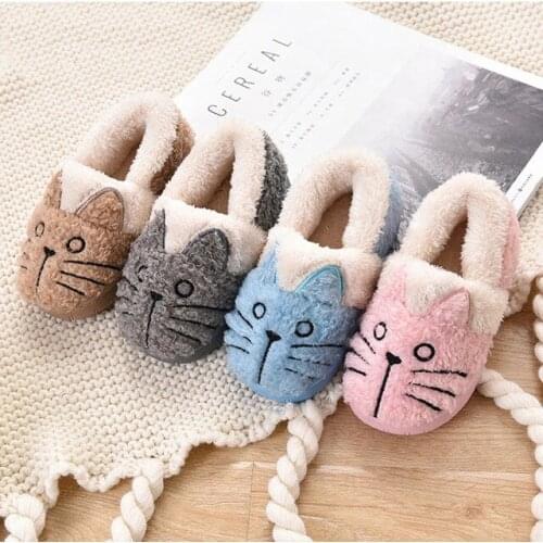 Children cotton home slippers boys winter shoes girls indoor shoes cute kids baby slippers plush warm home shoes fashion slipper