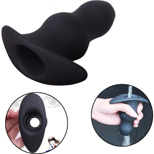 Hollow Silicone Anal Plug Anus Peep SM Erotic Toys For Men Woman Prostate Massage Butt Plug Enema Anal Beads Sex Toys for Gay