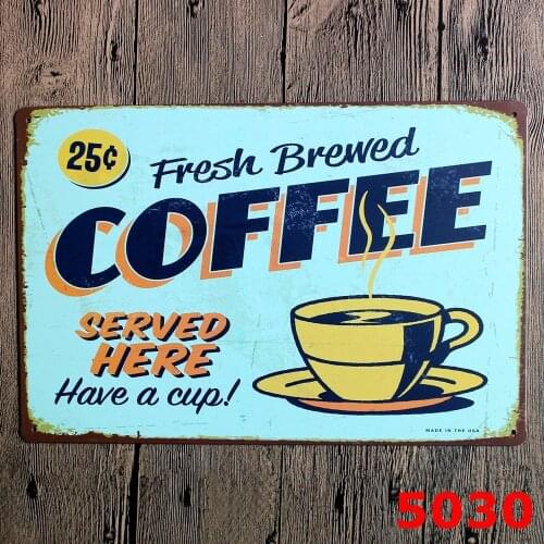 Retro Style Coffee Print Plates Ornaments KTV Bar Restaurant Cafe Decoration