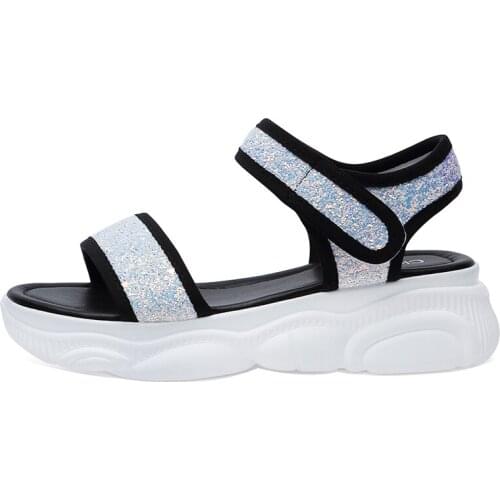 Open-Toed Flat Sandals, Velcro Bear Outsole Shoes, Women Waterproof Platform WomenS Shoes