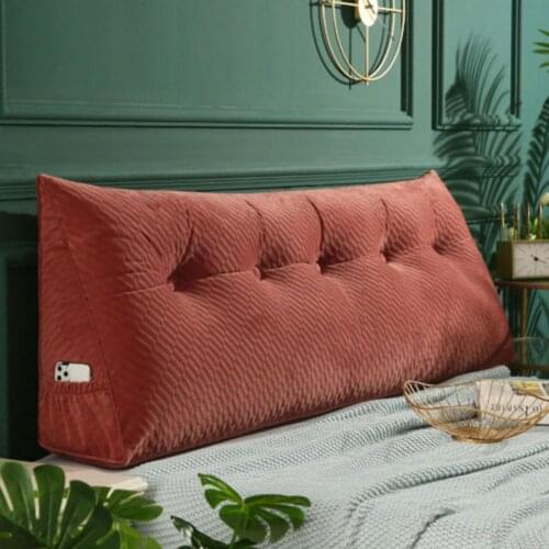 Removable Bedside Velet Cushion Triangular Bed Backrest Pillow for Couple Soft Large Waist Sofa Cushion Tatami Couple Pillow