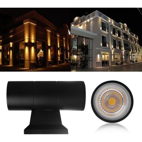 6W COB Up Down Dual-Head outdoor Led wall light wall lamp Cylinder Indoor balcony fixture Waterproof IP65 Nordic