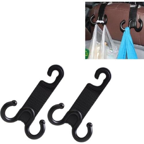 Universal 2Pcs SD-2505 Car ABS Headrest Hook Portable Multifunctional Black Space Saving Car Durable Backseat Hanger for Auto