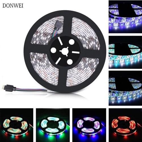 DONWEI SMD 5050 RGBW LED Strip Waterproof 5M 300LED DC 12V RGBW RGBWW LED Light Strips Flexible Neon Tape Luz Monochrome
