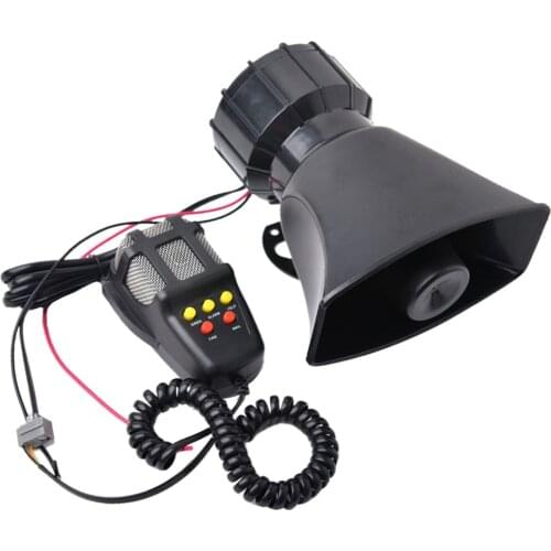 100W 12V Loud Speaker Car Fire Truck PA Horn Siren Warning System Mic Kit