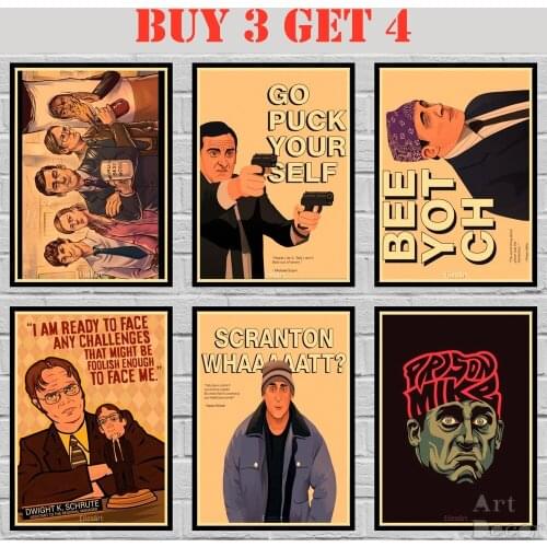 49 Designs The Office Kraft paper Poster Dunder-Mifflin Art Painting Funny Fancy Wall Sticker 42X30cm