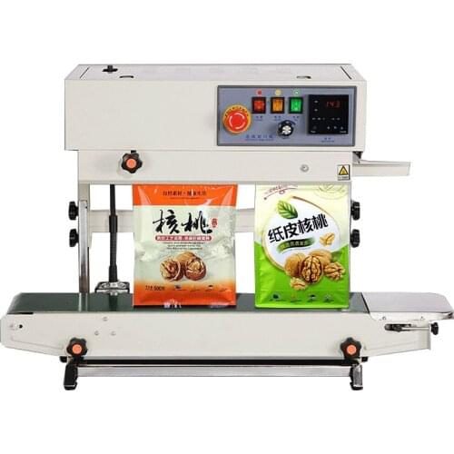Automatic Electronic Continuous Band Food Aluminum Foil Plastic Paper Bag Pouch Heat Seal Sealer Sealing Machine Manufacturer