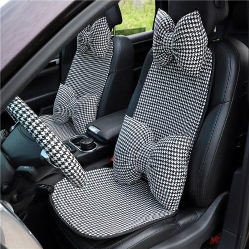 Automobile cushion elastic cotton cushion four seasons general fashion personalized simple lattice anti-skid four seasons cushio