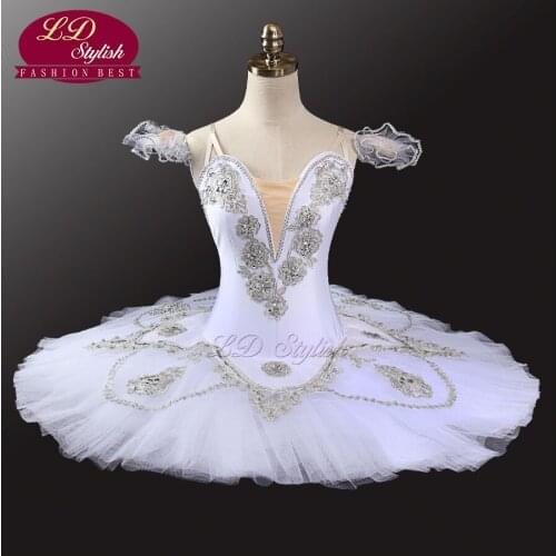 Adult White Professional Ballet Tutu Stage Wear Costumes The Swan Lake Ballet Dance Performance Competition Apperal Girs Skirt