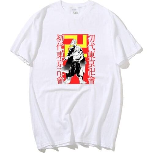 Japanese Summer Anime Tokyo Revengers Print T-shirt Harajuku Mens Short Sleeve Streetwear Soft Plus Size Simplicity Loose