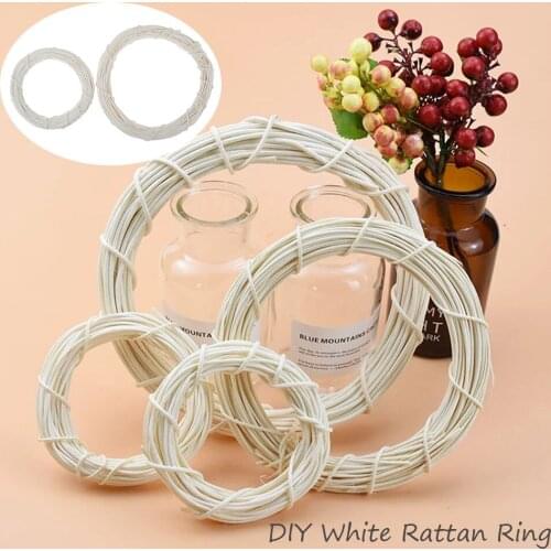 15/20cm White Rattan Ring Artificial flowers Garland Dried flower frame For Christmas Home Decor DIY floral wedding Wreaths