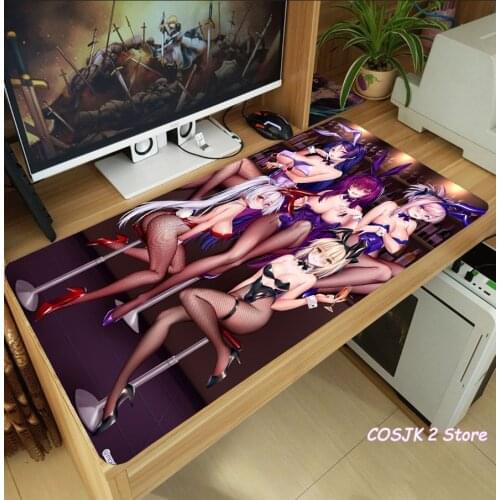 Anime Fate/Grand Orde Minamoto no Raikou Mouse Pad Thicken Laptop Gaming Mice Mat Desk Keyboard Mat Anti-Slip Playmat Cosplay