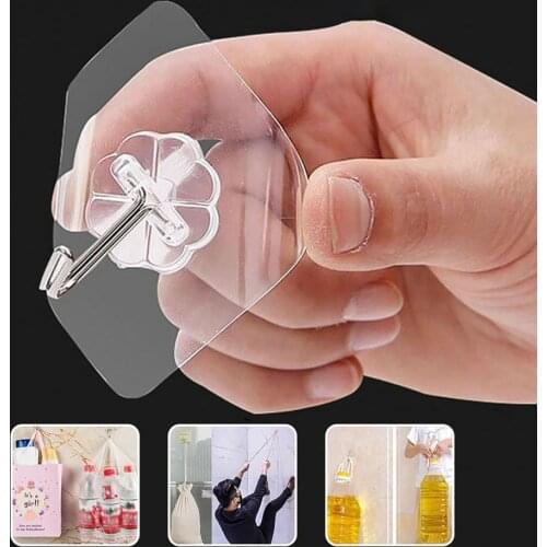 5/10pcs Suction Cup Hook Firm Dust-proof Transparent Seamless Adhesive Wall Hook Hanger Living Room Bathroom Closet Multi-Hooks