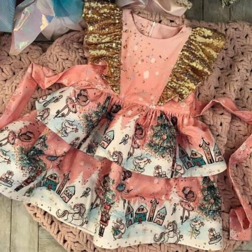 Little Girls Baptism Clothes Christmas Evening Costume Ball Gown Kid Girls Costume Wedding Flower Girl Dress Children Dress
